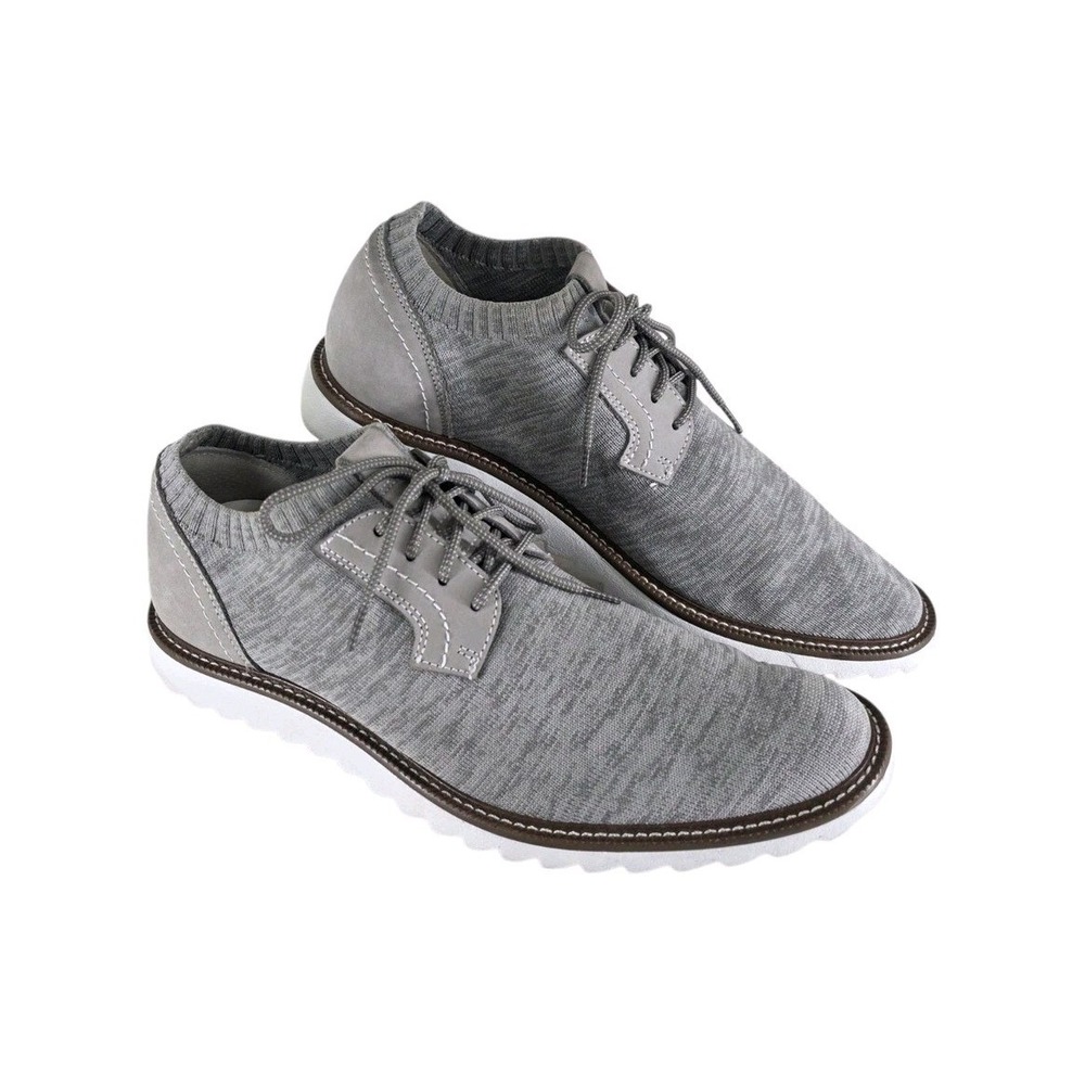 Johnston & Murphy Duncan Mens 9.5M Gray Knit Plain Toe Casual Shoes 59-40855